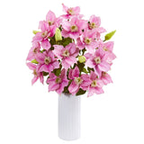 21” Anemone Artificial Arrangement in White Vase