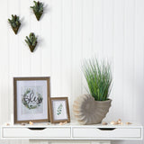 21” Onion Grass Artificial Plant in Shell Shaped Planter