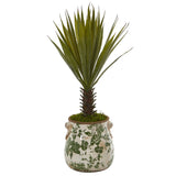 21” Spiky Agave Artificial Plant in Floral Planter