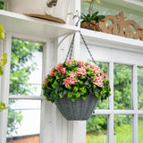 21" UV Resistant Artificial Mini Gardenia Hanging Basket (Indoor/Outdoor)