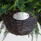 21" UV Resistant Artificial Fern in Hanging Basket (Indoor/Outdoor) - Set of 2