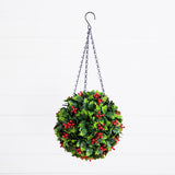 21” UV Resistant Artificial Holly Berry Christmas Hanging Ball (Indoor/Outdoor)