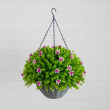 21” UV Resistant Artificial Lily and Eucalyptus Hanging Basket (Indoor/Outdoor)