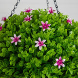 21” UV Resistant Artificial Lily and Eucalyptus Hanging Basket (Indoor/Outdoor)