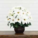22" Artificial Poinsettia Arrangement in Decorative Planter