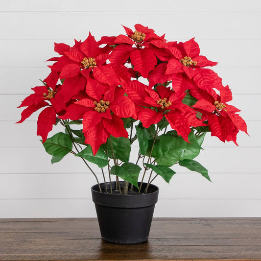 22” Artificial Poinsettia Plant