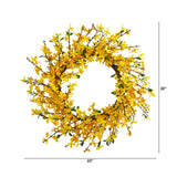 22” Forsythia Artificial Wreath