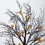22" Pre-Lit Artificial Halloween Brown Twig Tree with 12 Orange LED Pumpkin Shaped Lights