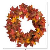 22” Maple Leaf Artificial Wreath