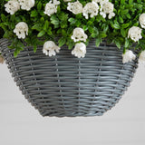 22” UV Resistant Artificial Mini Rose and Aptenia Hanging Basket (Indoor/Outdoor)