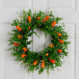 22" Artificial Easter Fern and Carrots Wreath