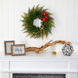 23” Assorted Fern and Calla Lily Artificial Wreath