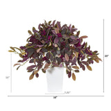 23” Fall Laurel Leaf with Berries Artificial Plant in White Planter