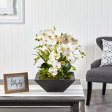 23” Phalaenopsis Orchid and Succulent Artificial Arrangement in Vase