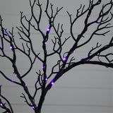 23” Pre-Lit Halloween Black Fall Wreath with 60 Orange & Purple LED Lights