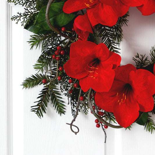 24” Amaryllis Wreath