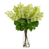 24” Artificial Lilac  Arrangement with  Cylinder Glass Vase