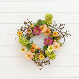 24" Artificial Mixed Peony Wreath
