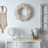 24” Colorado Spruce Artificial Christmas Wreath with 179 Bendable Branches and 35 Warm LED Lights
