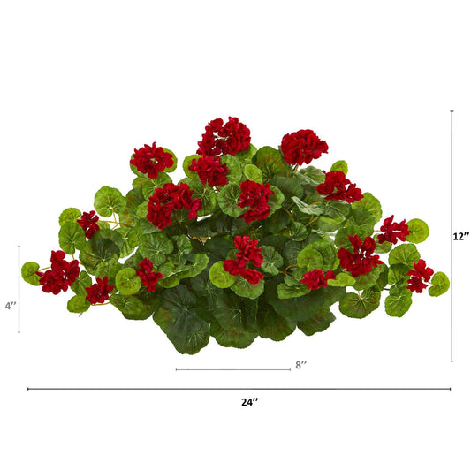 24” Geranium Artificial Ledge Plant