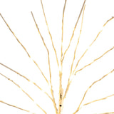 24" Pre-Lit Artificial White Birch Branches with 80 Warm White LED Lights - Set of 2