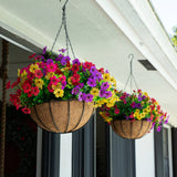 24" UV Resistant Artificial Daisy Hanging Basket DIY Kit (Indoor/Outdoor) - Set of 2