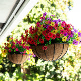 24" UV Resistant Artificial Daisy Hanging Basket DIY Kit (Indoor/Outdoor) - Set of 2
