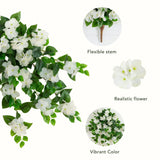 24" UV Resistant Artificial Hydrangea Hanging Plant (Indoor/Outdoor) - Set of 2