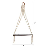 25” x 16” Macrame Wall Hanging with Wooden Shelf