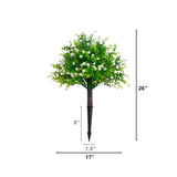 26” UV Resistant Artificial Flowering Rose Bush with Integrated Ground Stake (Indoor/Outdoor) - Set of 2