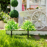 26” UV Resistant Artificial Flowering Rose Bush with Integrated Ground Stake (Indoor/Outdoor) - Set of 2