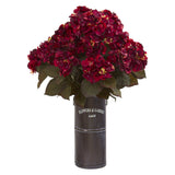 27” Hydrangea Artificial Plant in Decorative Planter