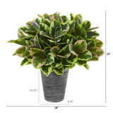 27” Rubber Leaf Artificial Plant in Tin Planter (Real Touch)