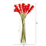 28” Star Bromeliad Artificial Arrangement in Cylinder Vase