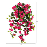 28” UV Resistant Artificial Bougainvillea Hanging  Plant (Indoor/Outdoor) - Set of 2