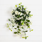 28” UV Resistant Artificial Bougainvillea Hanging  Plant (Indoor/Outdoor) - Set of 2