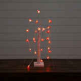 2' Pre-Lit Artificial Valentine's Day Willow Tree with 24 Heart Shaped LED Lights