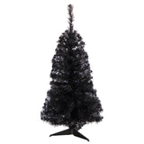 3’ Black Artificial Christmas Tree with 50 LED Lights and 118 Bendable Branches