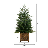 3’ Finland Fir Artificial Christmas Tree in Decorative Planter