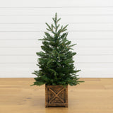 3’ Finland Fir Artificial Christmas Tree in Decorative Planter