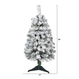 3' Flocked Rock Springs Spruce Artificial Christmas Tree