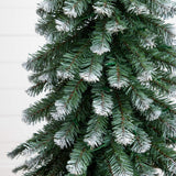 3', 4', 5' Pre-Lit Frosted Artificial Christmas Tree Set with Warm LED Lights - Set of 3