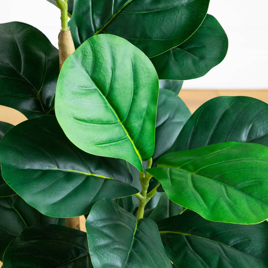 3' Artificial Fiddle Leaf Tree in Decorative White Planter