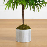 3' Artificial Real Touch Norfolk Island Pine in Metal Tin Planter with Natural Look