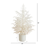 3' Artificial Real Touch White Norfolk Island Pine Christmas Tree with Natural Look