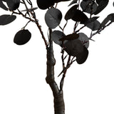 3' Pre-Lit Artificial Halloween Black Eucalyptus Tree with 80 Orange & Purple LED Lights