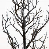 3' Pre-Lit Artificial Halloween Black Spooky Twig Tree with 100 Orange & Purple Copper Wire String LED Lights