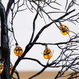 3' Pre-Lit Artificial Halloween Black Twig Tree with 18 Orange LED Pumpkin Shaped Lights