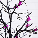 3' Pre-Lit Artificial Halloween Spider Twig Tree with 36 Purple LED Lights