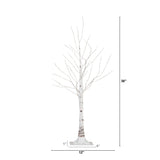3’ Pre-Lit Artificial White Birch Tree with 120 Warm White LED Lights